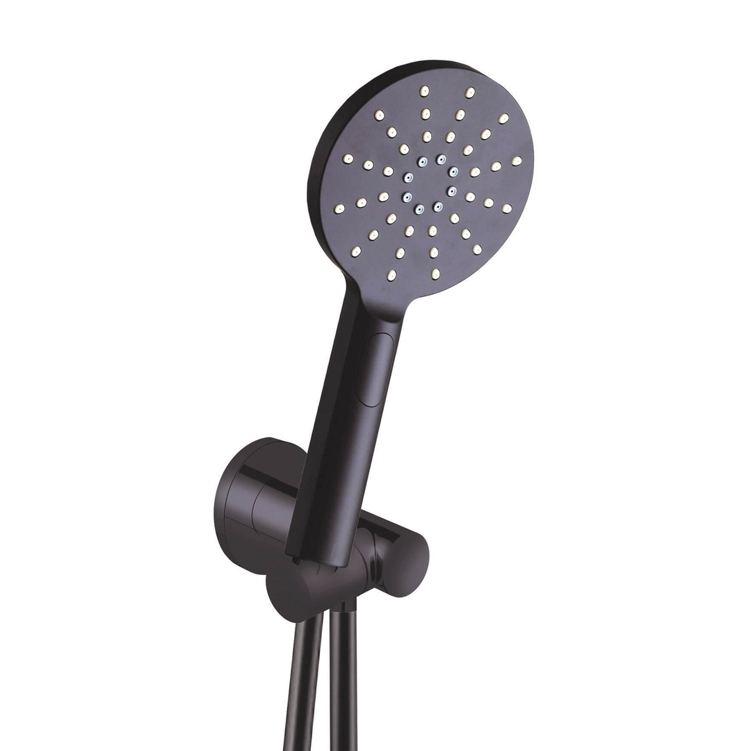 Collis Bakara 3F Round Hand Shower Round Ce Bracket Matte Black H12013B+313030B