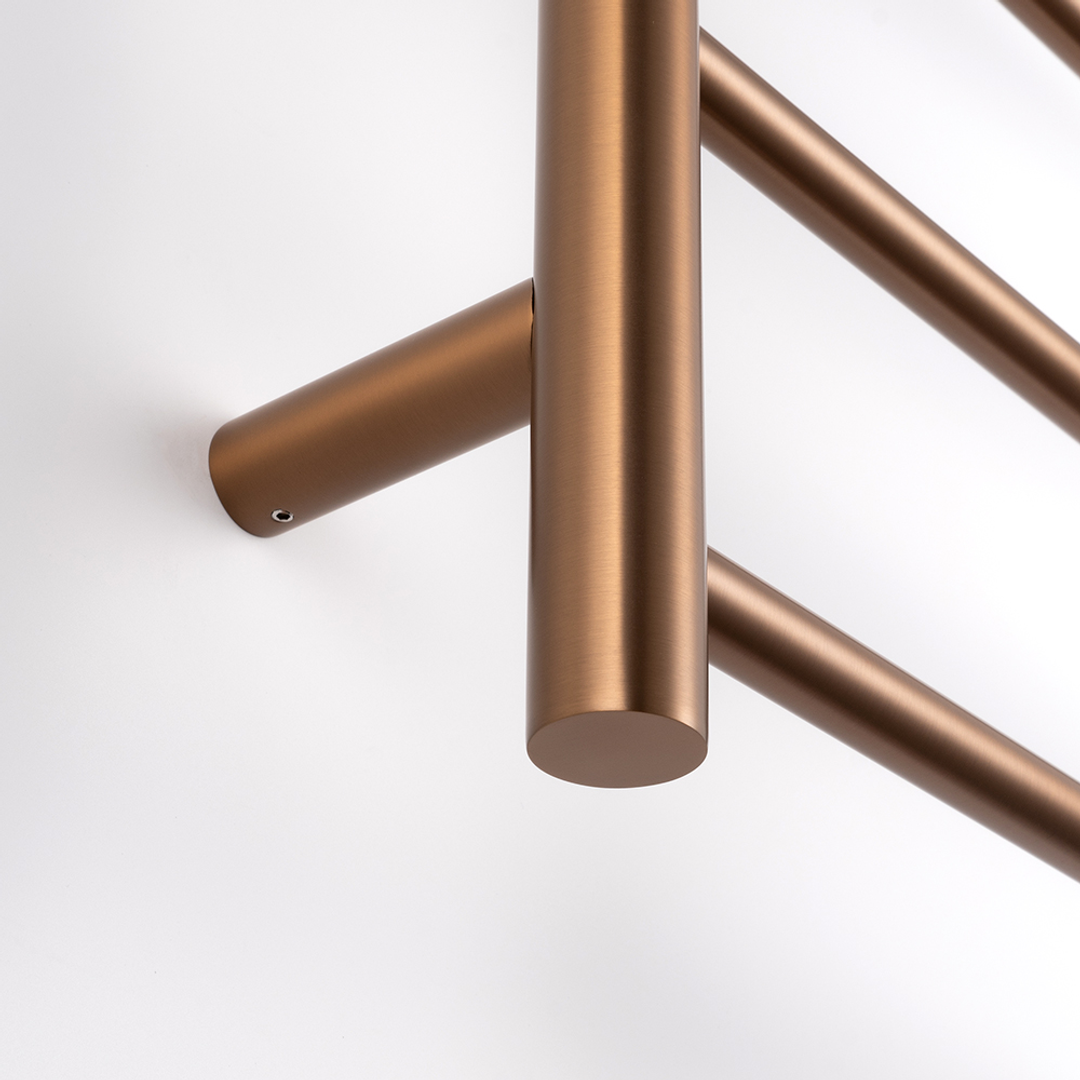Radiant Brushed Bronze 600 X 800Mm Round Heated Towel Rail Right