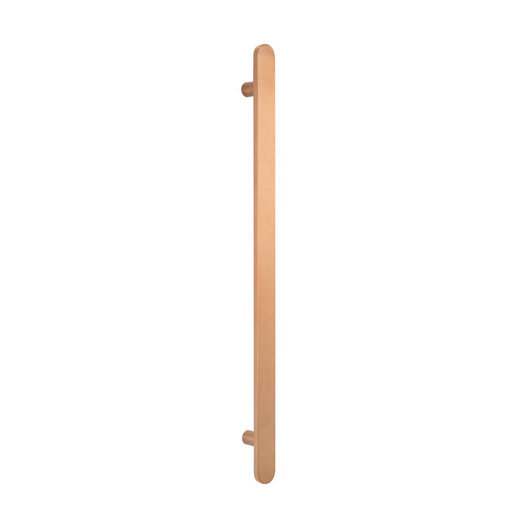 Radiant Brushed Copper Flat Profile Vertical 930Mm Non Heated Single Bar Towel Rail