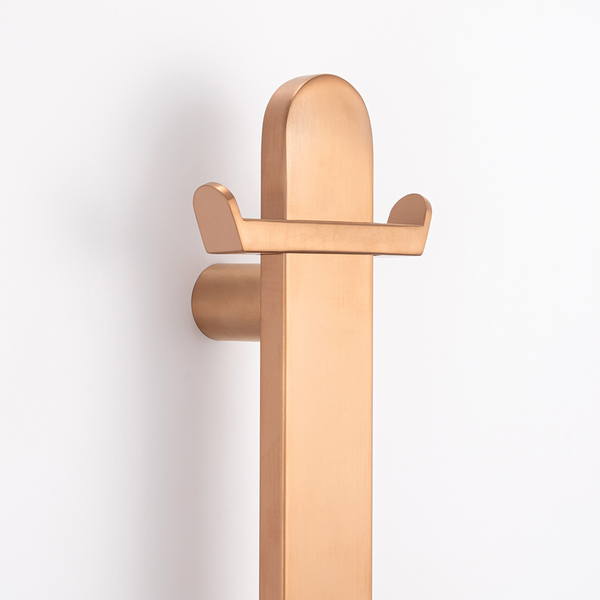 Radiant Vertical Flat Bar Hook Brushed Copper