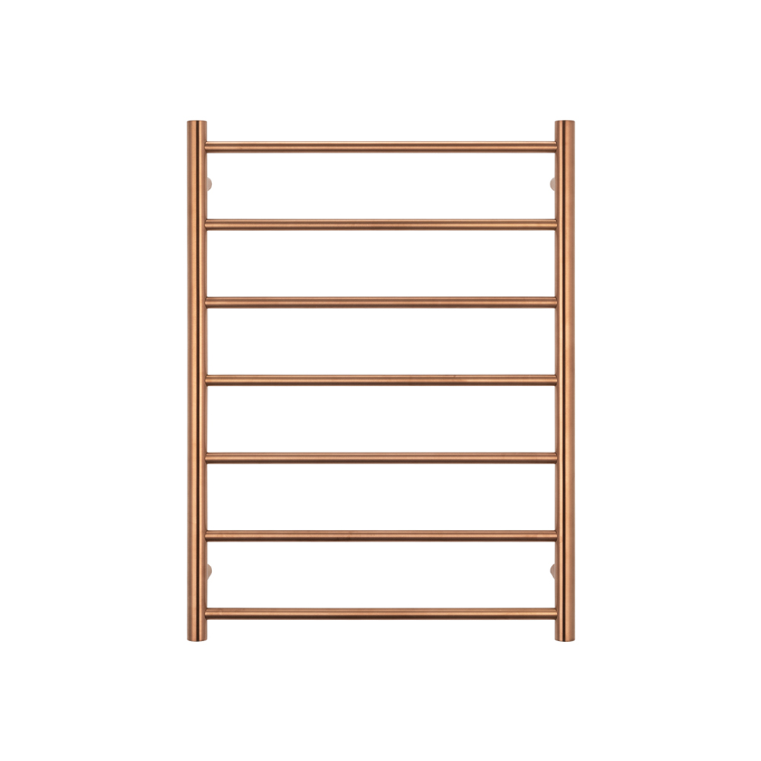 Radiant Brushed Copper 600 X 800Mm Round Heated Towel Rail Right