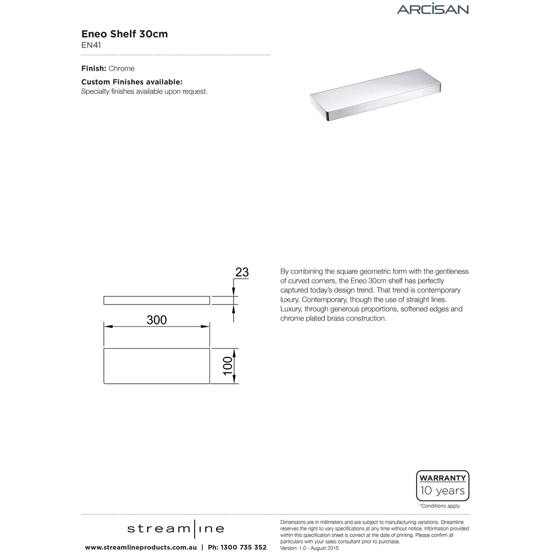 Streamline Arcisan Eneo Shelf 30cm - Chrome