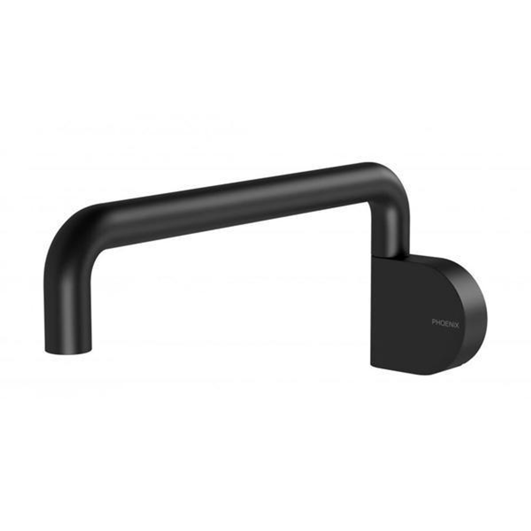 Phoenix Designer Swivel Bath Outlet 230mm Round - Matte Black