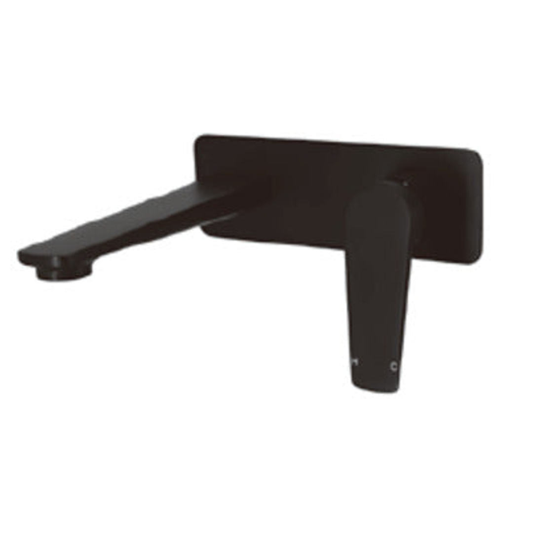 Ect Noir Wall Basin/Bath Mixer Matt Black Wt1107Bk