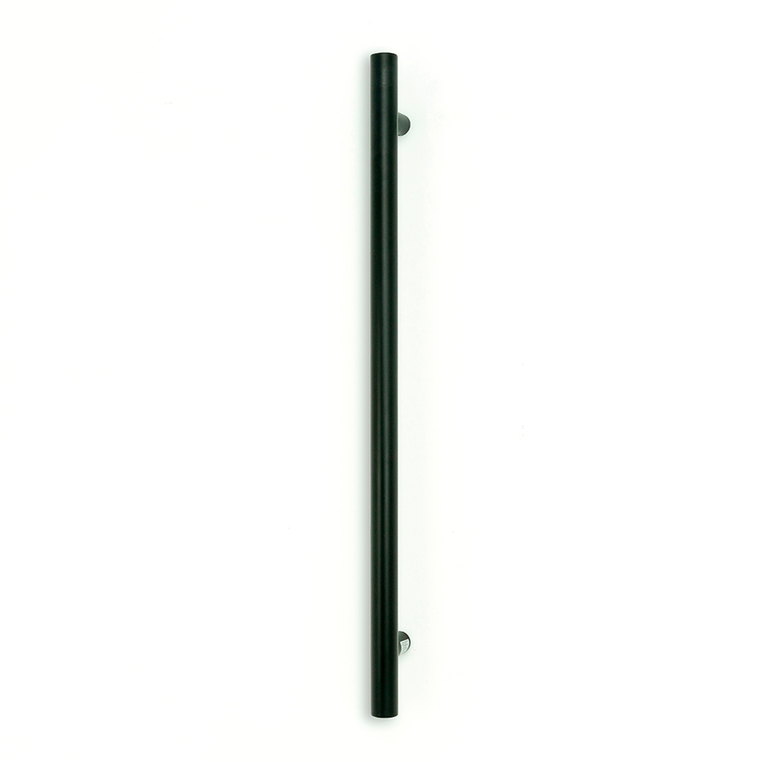 Radiant Matt Black Vertical 950Mm Round Non Heated Single Bar Towel Rail
