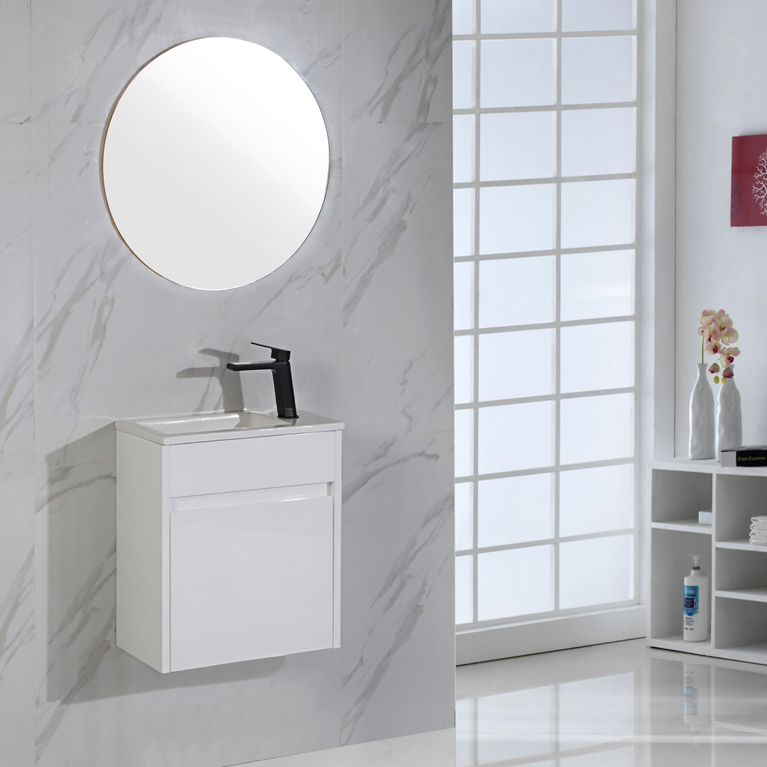 Aulic Brant Wall Hung Finger Pull Cabinet 465 With Gala Ceramic Top