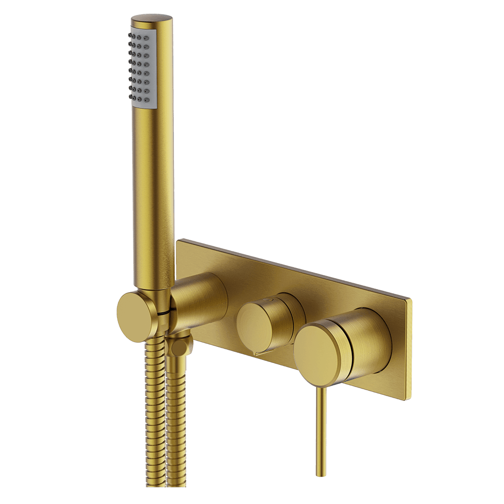 Abey Poco 3 Hole Bath / Shower Set Brushed Brass 6Bs-Ws-Bb - Burdens Plumbing