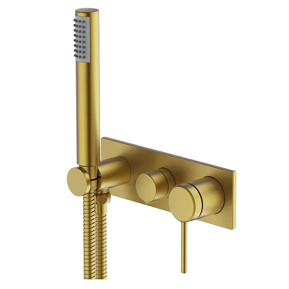 Abey Poco 3 Hole Bath / Shower Set Brushed Brass 6Bs-Ws-Bb - Burdens Plumbing