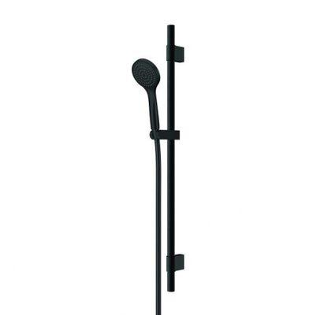 Aquas Luft 1 Shower Rail Set 900mm Matt Blk Mixer 1F Round