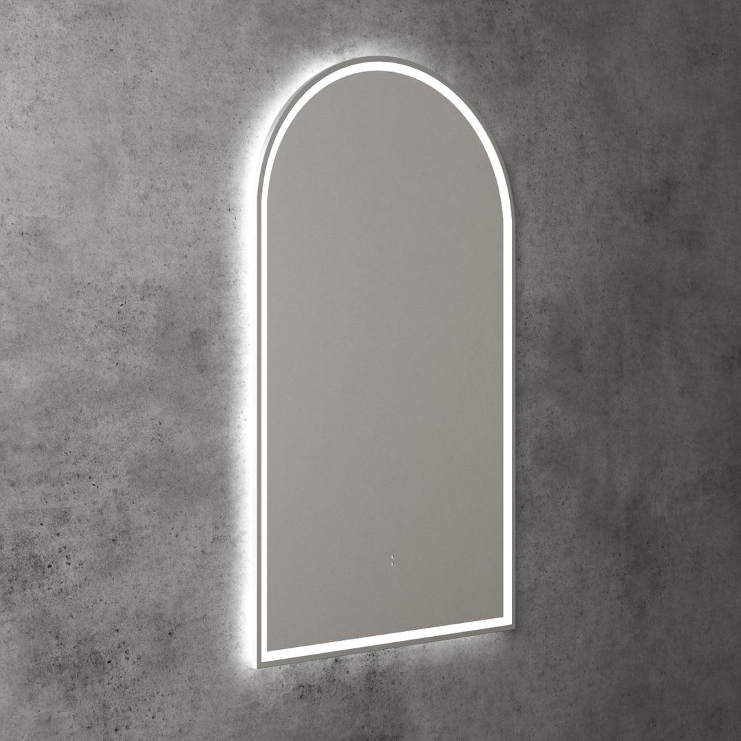 Aulic Canterbury Arch Led Mirror 500X900X30mm Brushed Nickel