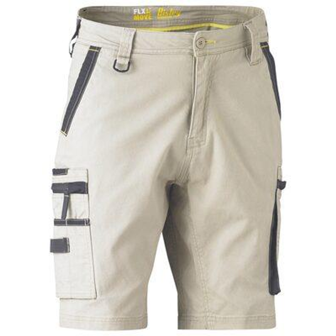 Bisley Flex&Move Stretch Zip Cargo 10 Short Stone