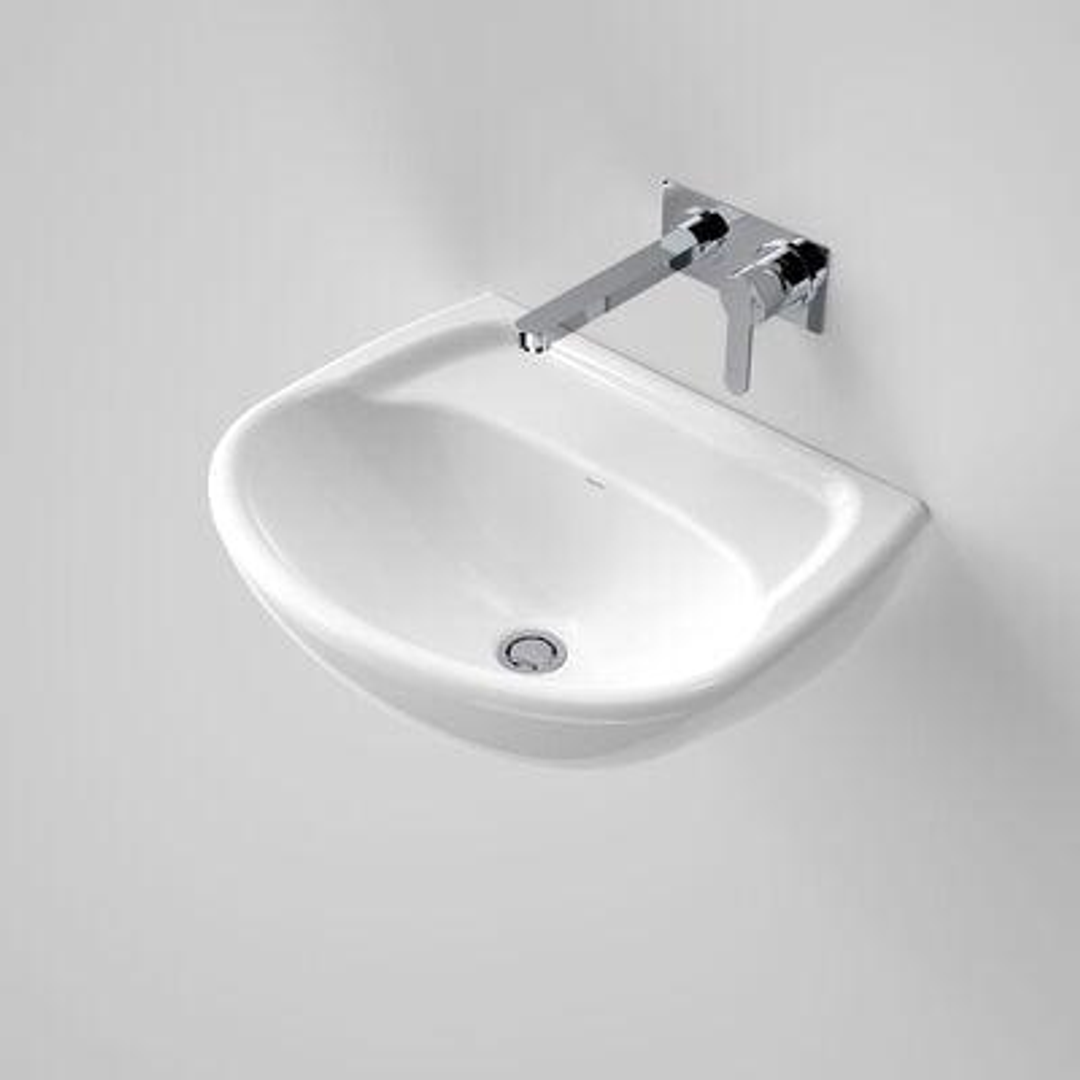 Caroma Caravelle 550 Wall Basin White 1 Tap Hole