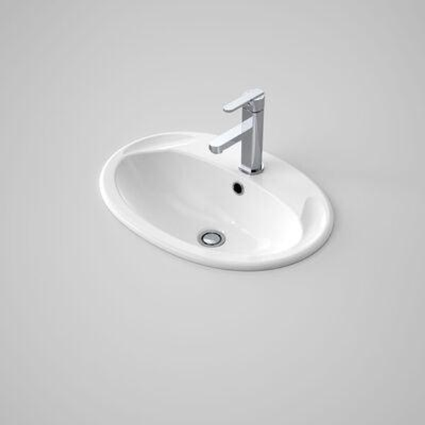 Caroma Centro 565mm X 395mm Vanity Basin 1 Tap Hole White 664115W