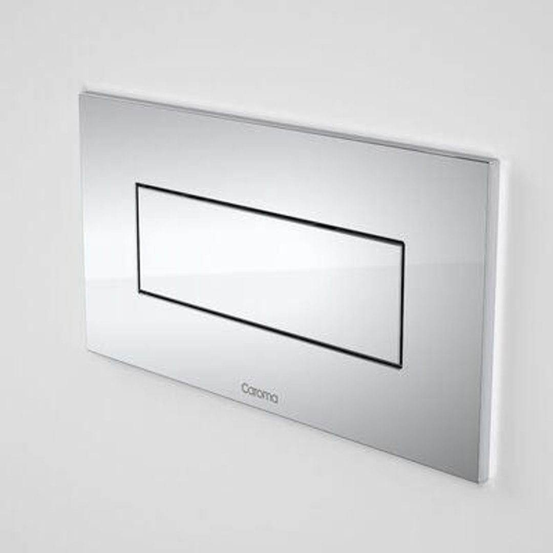 Caroma Invisi II Metal Retangle Single Flush Plate & Buttons Chrome