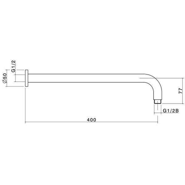 Caroma Titan Stainless Steel Wall Shower Arm - Burdens Plumbing