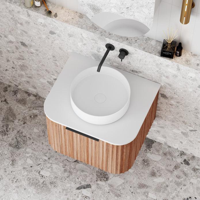Cassa Design V-Groove Natural Oak or Walnut Wall Hung Vanity - Burdens Plumbing