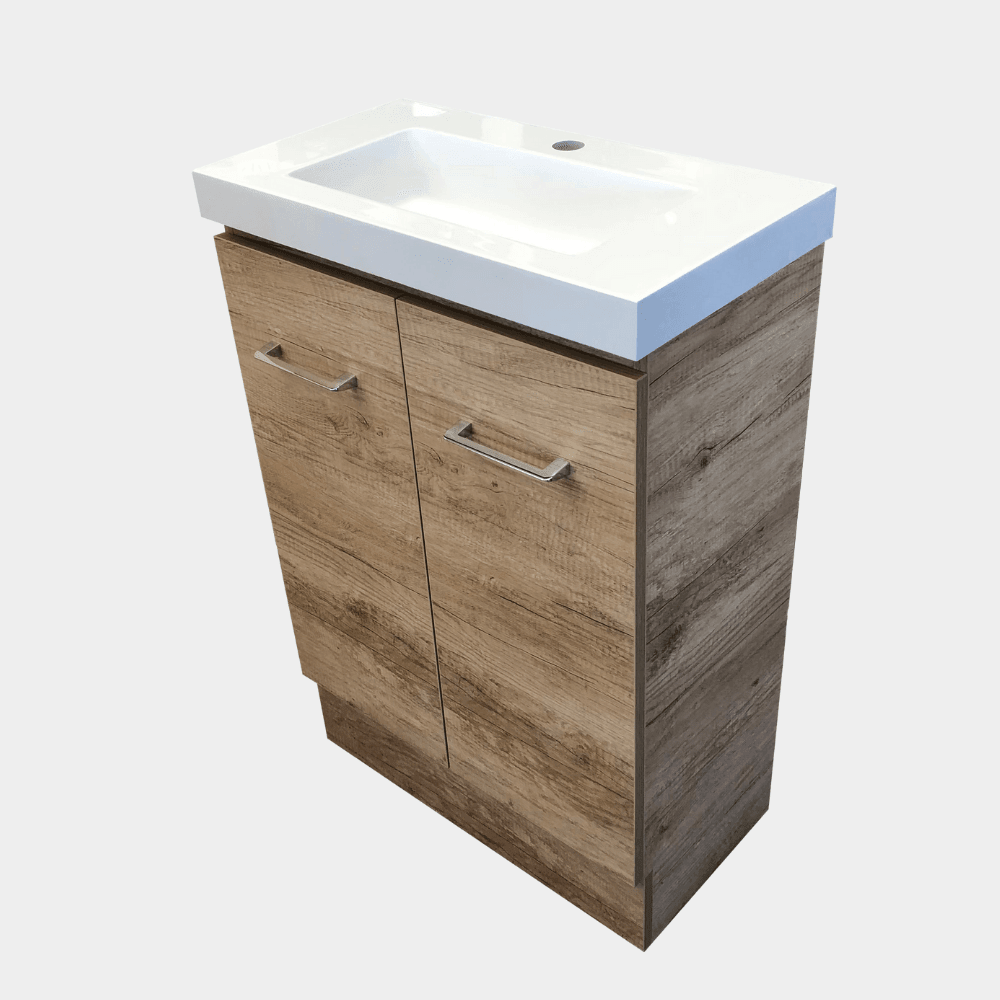 Castano Verona 600 Ensuite Vanity On Kick 1Th Oak - Burdens Plumbing