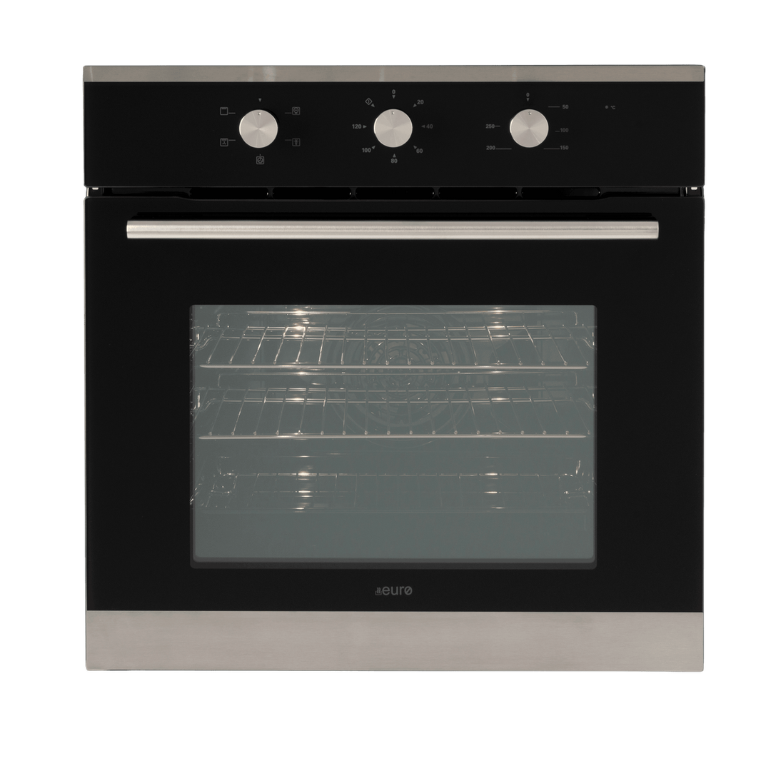 Euro 60Cm Fan Forced 4 Function Oven 120 Minute Timer 10 Amp Plug In