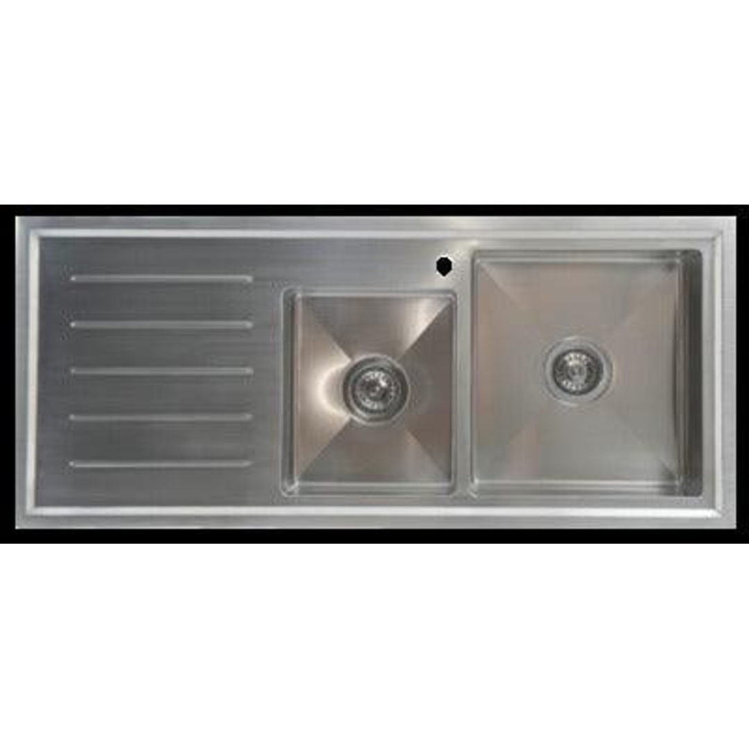 Interchange Kingston 1 & 3/4 Square Sink with Drainer 1150 X 500 X 200 - 1 Tap Hole
