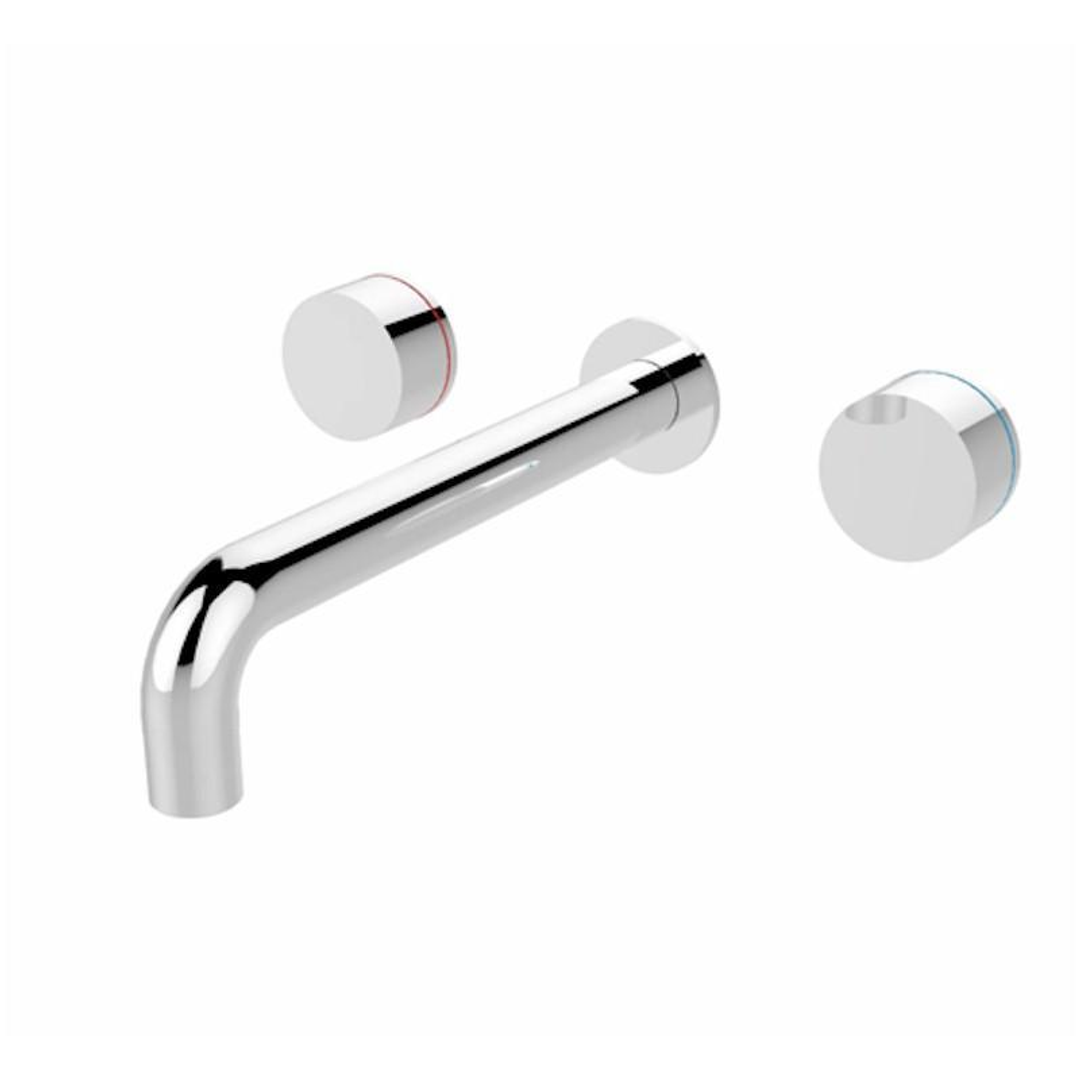 Kara Wall Basin Set 180mm Spout Chrome