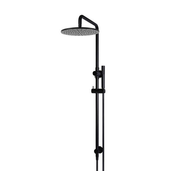 Meir Round Combination Shower Rail 300mm Rose & Hand Shower - Matte Black