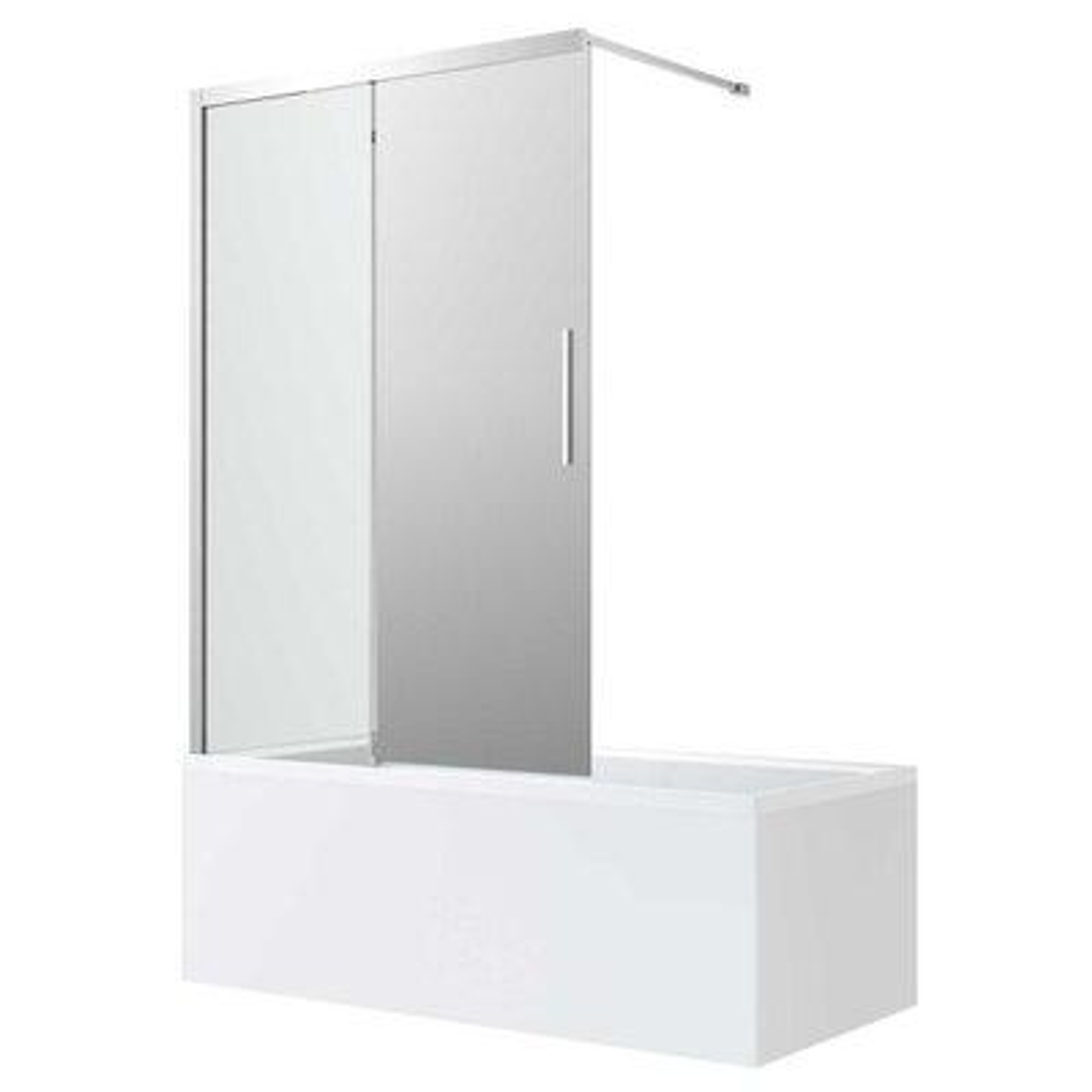 Oceano Metro Bath Slider Mirror Door 1200 X 1600 Chrome