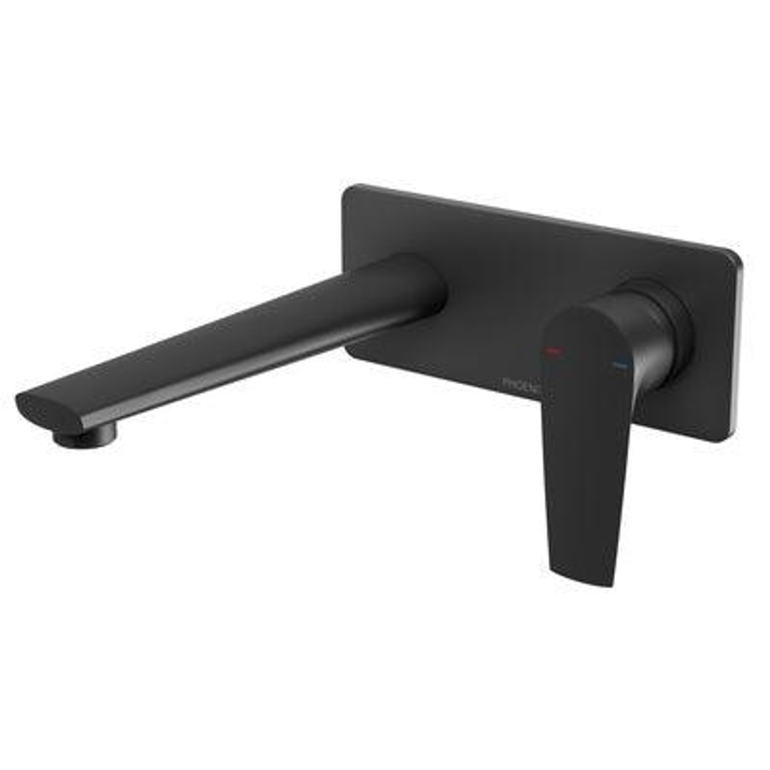 Phoenix Arlo Wall Basin / Bath Mixer Set 200mm Trim Kit Only Matte Black 151-7812-10