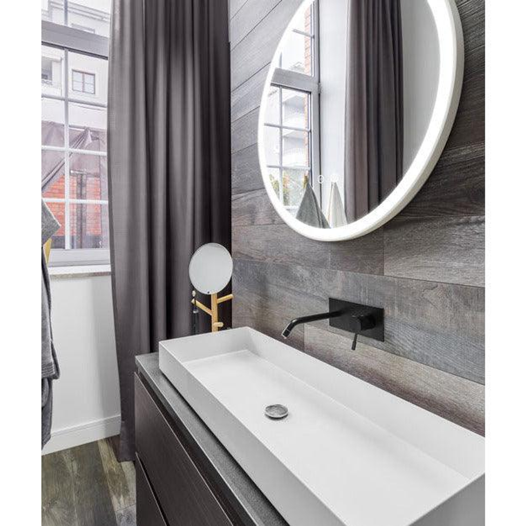 Remer Eclipse 600 Black Led Mirror 600W X 600H X 33D E60D-Mb