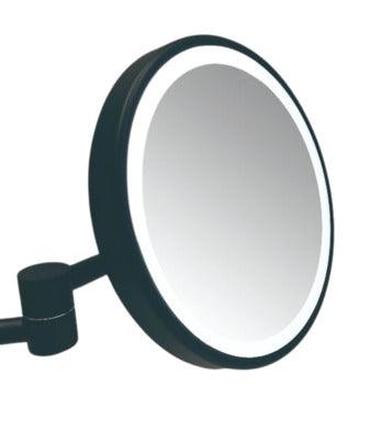 Remer Illusion Matt Black Led Mirror On Swivel Arm 203W X 203H X 24D Id-X5-Mb - Burdens Plumbing