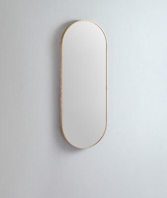 Remer Modern Oblong 460X1210 Brushed Brass Mirror 460W X 1210H X 40D Mo46121-Bb - Burdens Plumbing