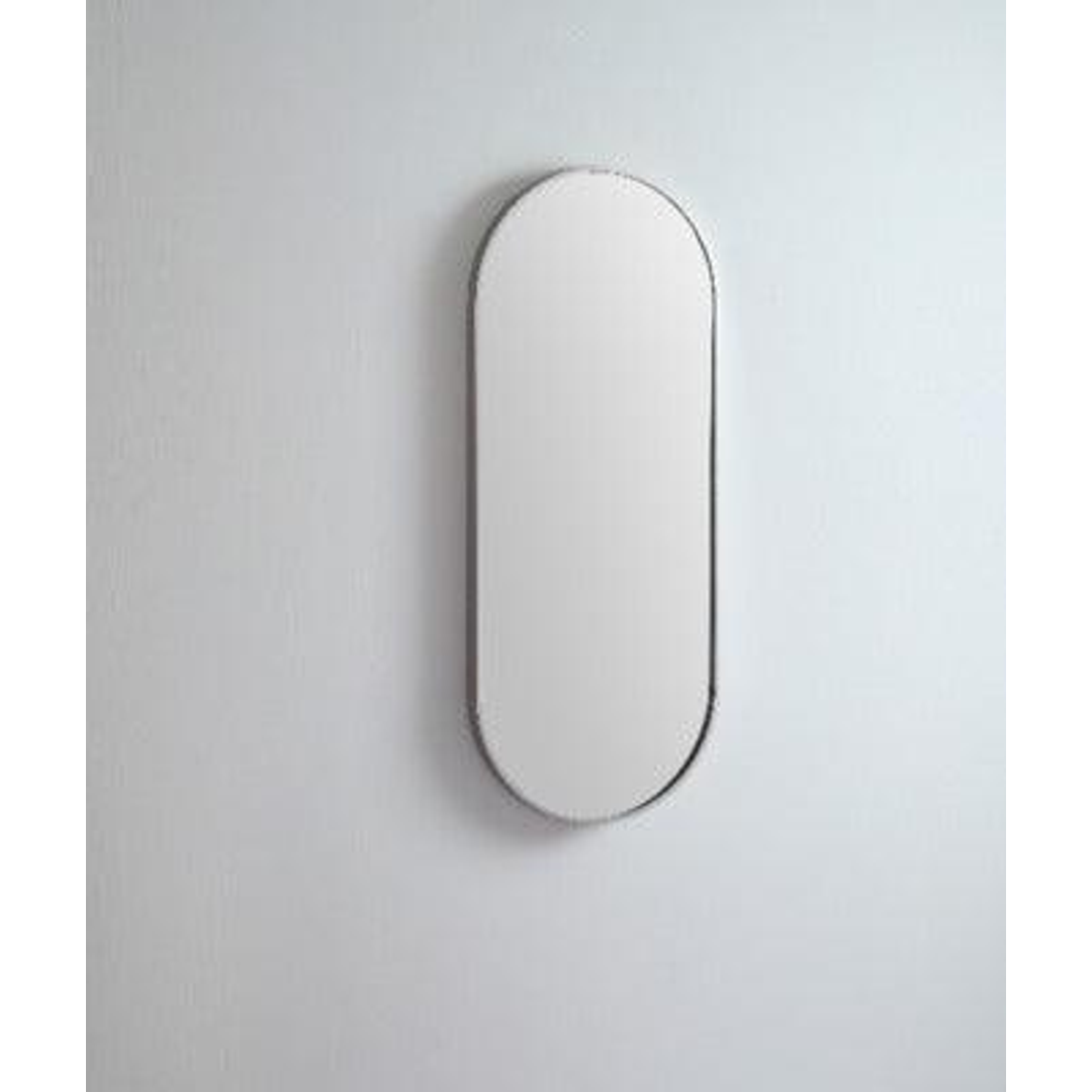 Remer Modern Oblong 460X1210 Brushed Nickel Mirror 460W X 1210H X 40D Mo46121-Bn
