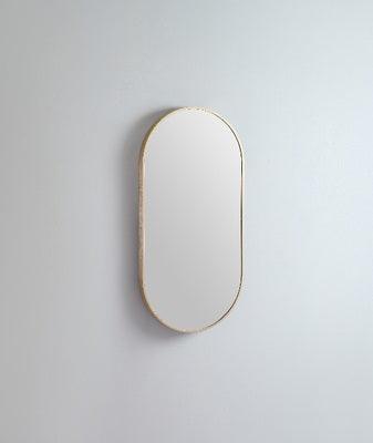 Remer Modern Oblong 460X910 Brushed Brass Mirror 460W X 910H X 40D Mo4691-Bb - Burdens Plumbing