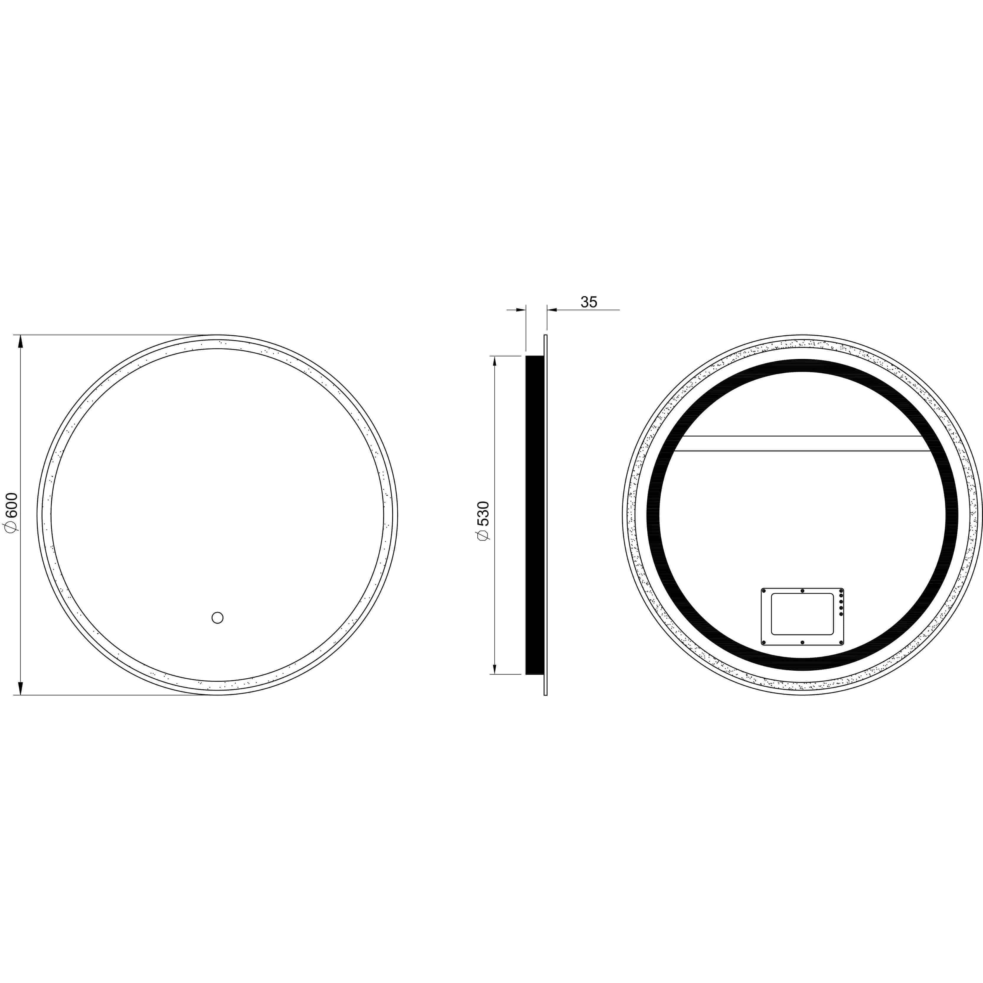 Remer Sphere 600 Led Mirror 600W X 600H X 35D S60 - Burdens Plumbing