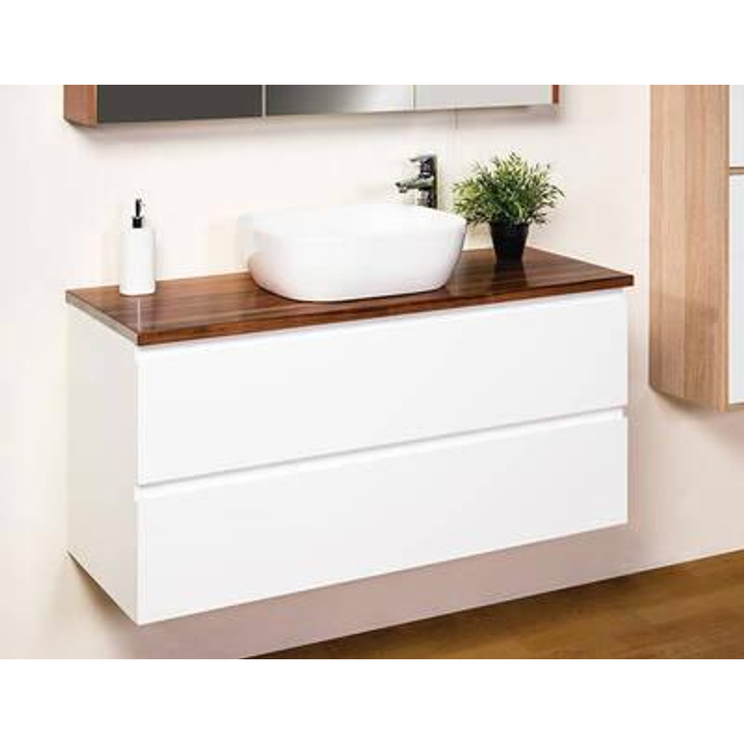Rf Bella 600mm Vanity Wall Hung Woodgrain With Caeserstone Top Inc Basin