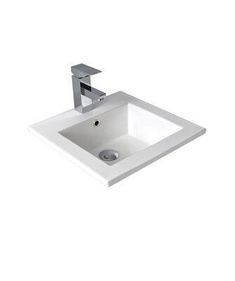 SEIMA CHIOS VANITY INSET SQUARE BASIN 410 X 400 1TH WHITE - Burdens Plumbing