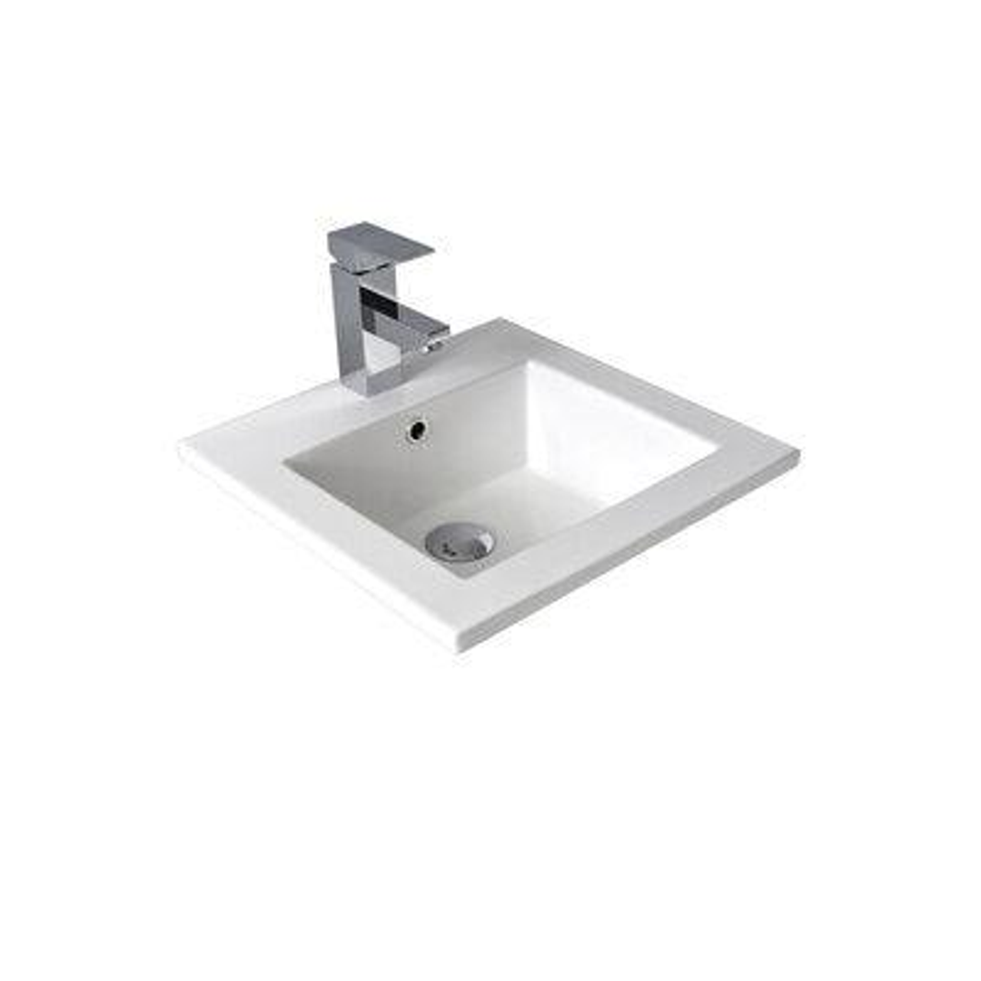 Seima Chios Vanity Inset Square Basin 410 X 400 3 Tap Hole White