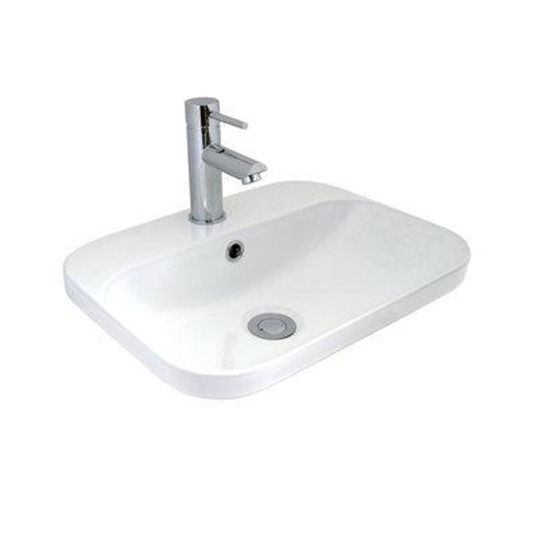 Seima Limni 450 Inset Above Counter Basin White 0 Tap Hole 191132