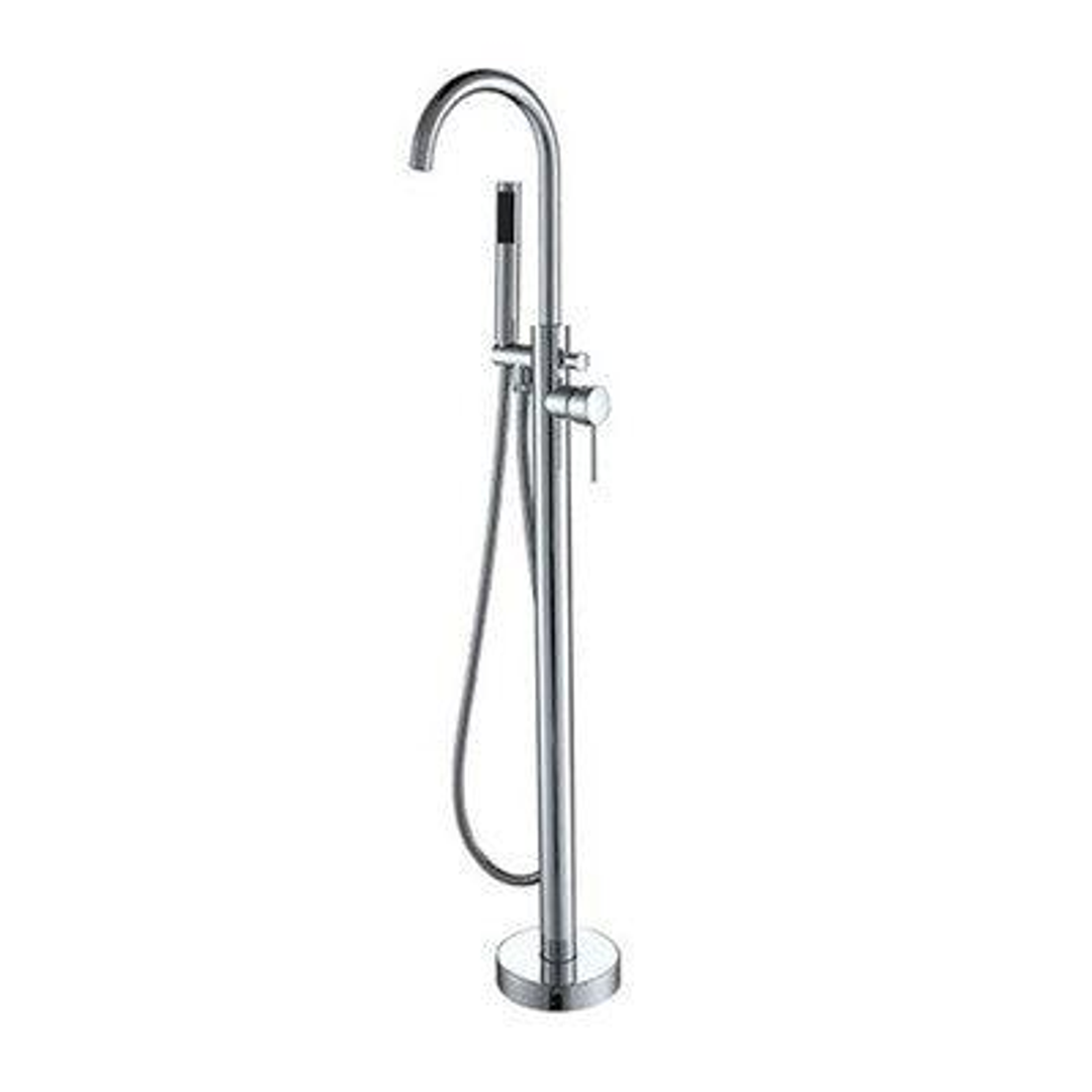 Streamline Axus Pin Lever Free Standing Mixer With Handshower Brushed Gun Metal