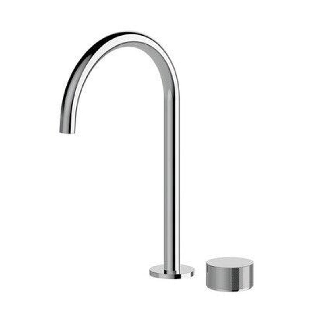 Streamline Vierra 2 Hole Fixed Arch Spout Basin Mixer Brushed Gun Metal