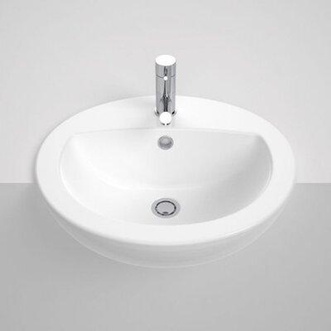 Stylus Venecia Semi-Recessed Basin 1 Tap Hole White