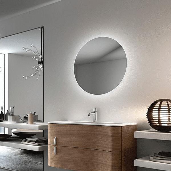 Bcklit Round Mirror & Warm Light 600mm 41Watts - Includes Mirror Demister(Thermogrp - Burdens Plumbing