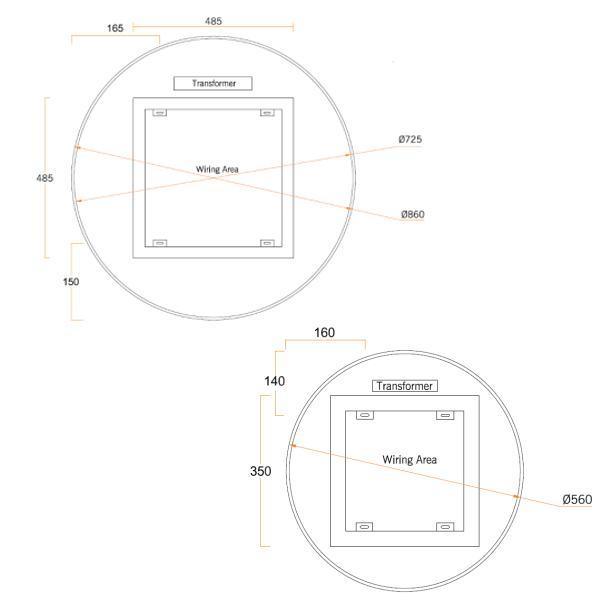 Rs900W Premium Rs Range Back-Lit Mirror - Burdens Plumbing
