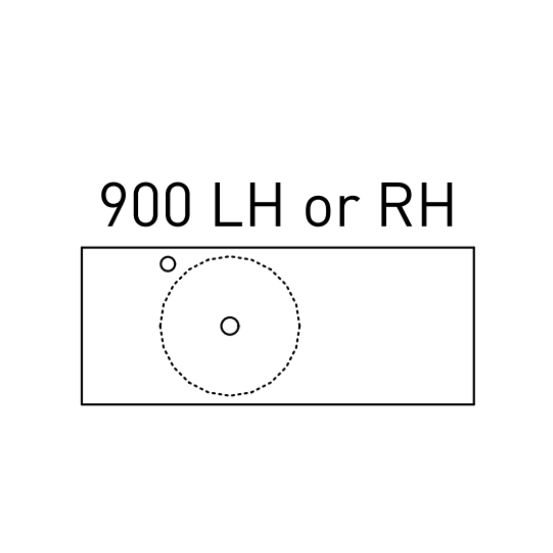 TIMBERLINE BILLIE VANITY 900MM RIGHT WG BASIN SILKSURFACE AC TOP WALL HUNG