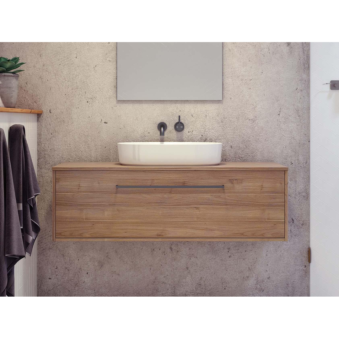 TIMBERLINE DELAWARE VANITY 900MM LEFT BOWL 18MM LAMINATE TOP WALL HUNG