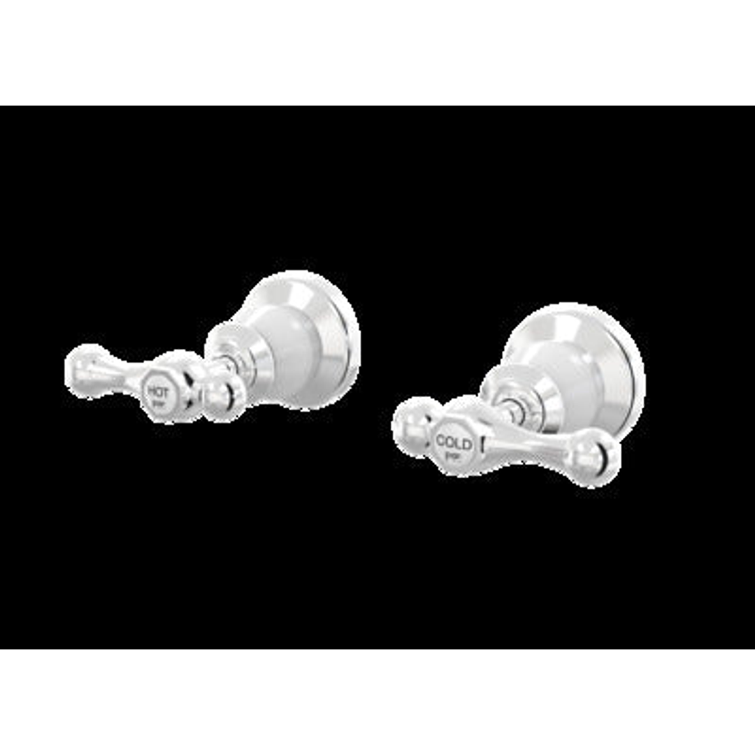 Par Tudor Wall Top Assembly Pair Lever Ceramic Disc Chrome/White