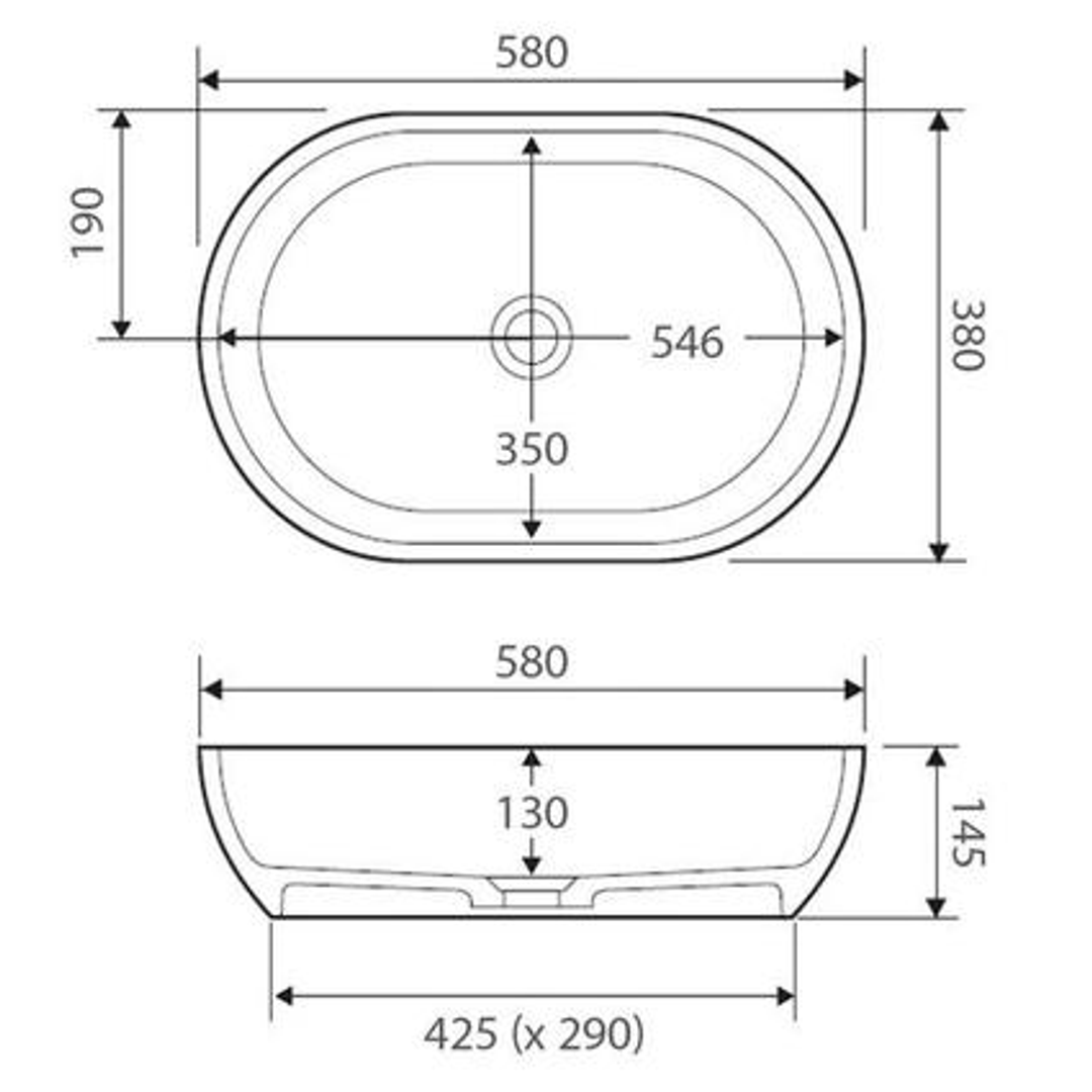 Fienza Nero Solid Surface Basin