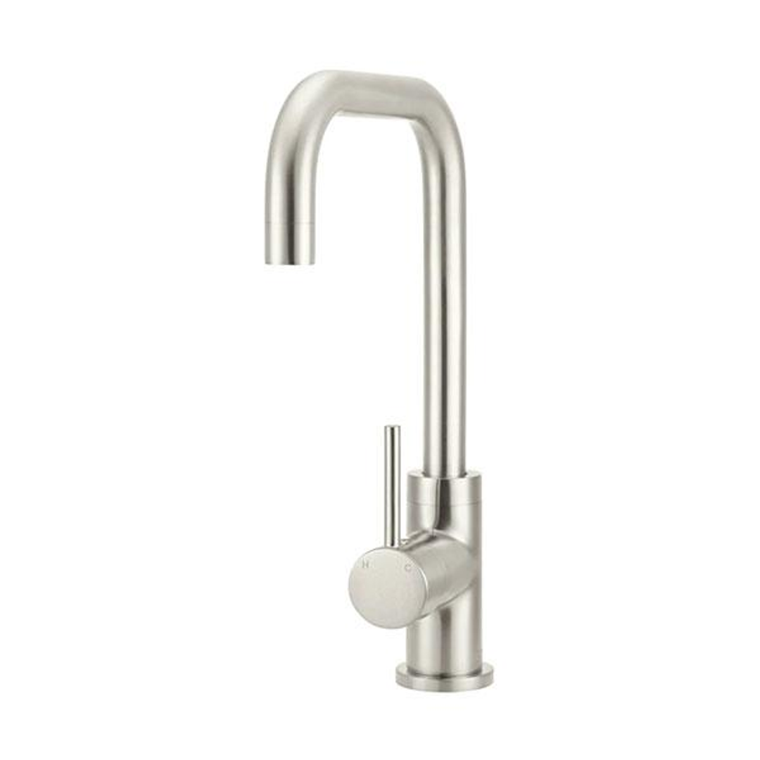 Meir Round Kitchen Mixer Tap Brushed Nickel