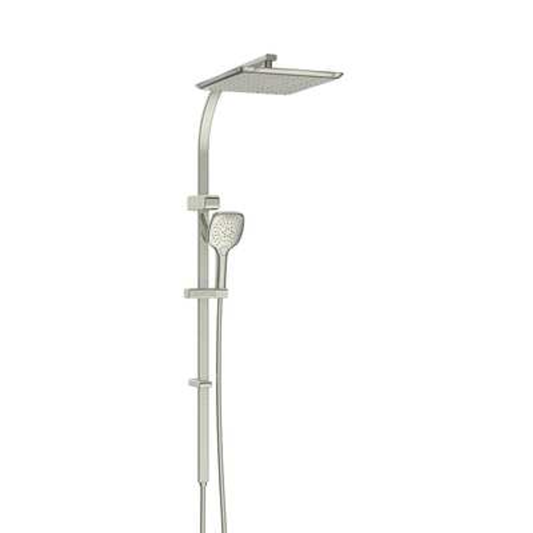 Greens Swept Airflo Twin Rail Shower Brushed Nickel 186901