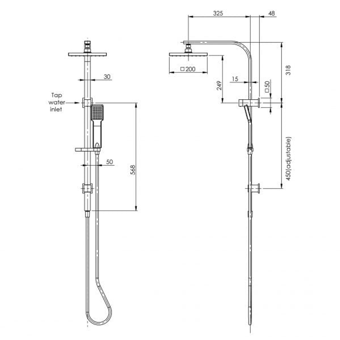 Phoenix Lexi Twin Shower Brushed Nickel Le726 Bn