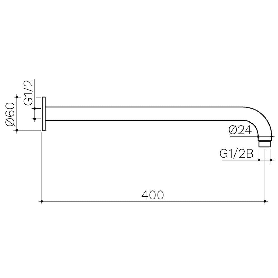 Clark Right Angled Wall Arm 400mm - Matte Black